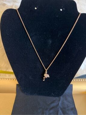 kate spade Gold Tone Flamingo Pendant Necklace